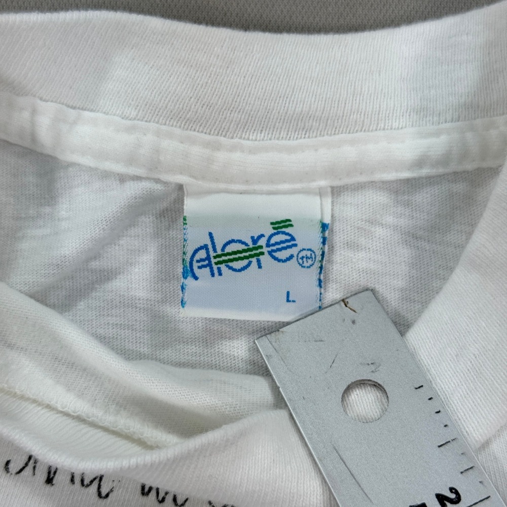 White Graphic Short Sleeve Tee with Cartoon Print - Picture 8 of 9